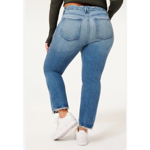 Good‎ American Jeans Good Curve Straight Natural Fray Hem High Rise 14 - Picture 2 of 8